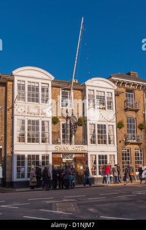 January 1st , 2013 , The Swan Hotel , New Years Day brings fantastic weather and hoards of people to the town in Southwold , Suffolk , England , Britain , Uk. Credit:  T.M.O.News / Alamy Live News Stock Photo