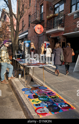 Sidewalk sales along Bedford Avenue, Williamsburg, Brooklyn, New York Stock Photo