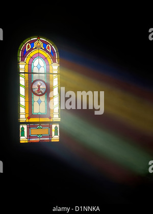 Stained Glass Window & Rays Of Light Stock Photo