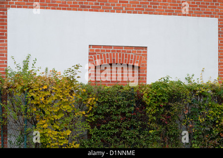 Berlin, Germany, firewall with a walled-up windows Stock Photo