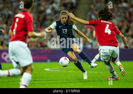 Alex Morgan (USA)-USA wins gold over Japan in Women's Football (soccer) at the Olympic Summer Games, London 2012 Stock Photo
