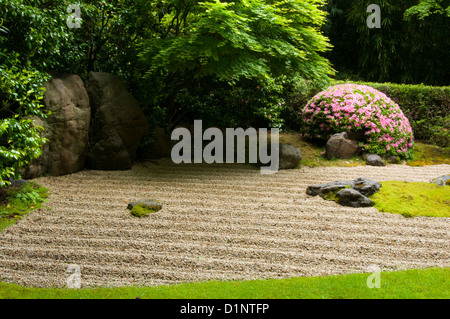 Zen Garden in the Japanese Tea Garden, Golden Gate Park, San Francisco, California Stock Photo