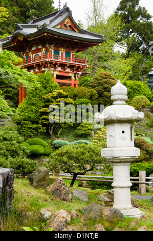 Pagoda in the Japanese Tea Garden, Golden Gate Park, San Francisco, California Stock Photo