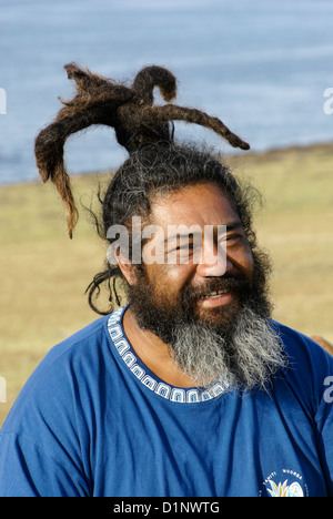 Native Rapa Nui man Easter Island Chile Stock Photo - Alamy