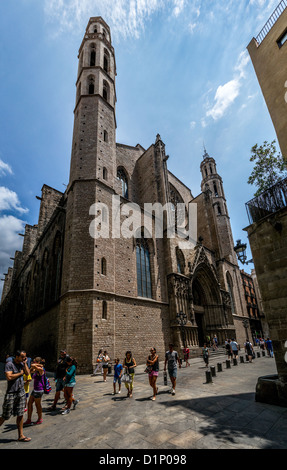 Santa Maria del Mar church in Ribera district of Barcelona Stock Photo