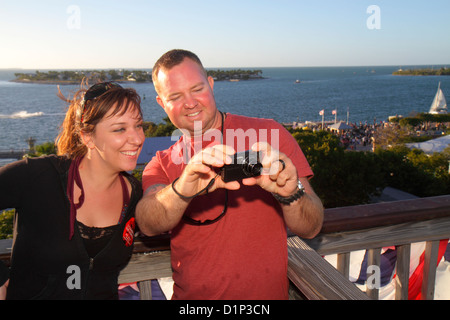 Florida Key West Florida,Keys Mallory Square,Key West Shipwreck Museum,observatory deck,adult adults man men male,woman women female lady,couple,looki Stock Photo