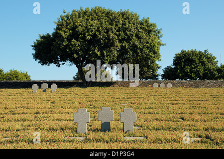 Crosses in the German Military Cemetery in Crete, Greece Stock Photo