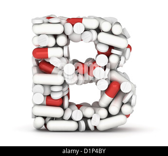 Letter B, alphabet from pills Stock Photo