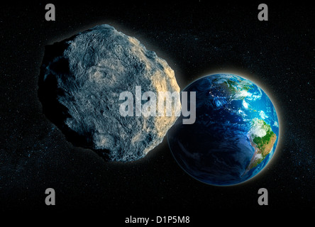 Near-Earth asteroid, artwork Stock Photo