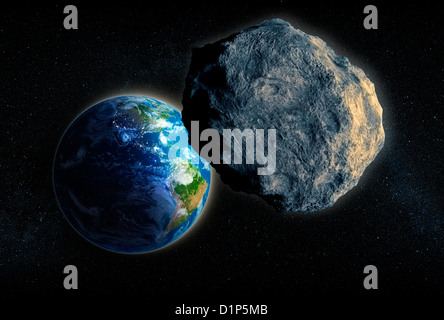 Near-Earth asteroid, artwork Stock Photo