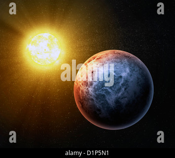 Alien planet, artwork Stock Photo