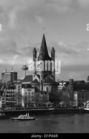 St Martins church, Fischmarket area of Cologne City, North Rhine-Westphalia, Germany, Europe Stock Photo