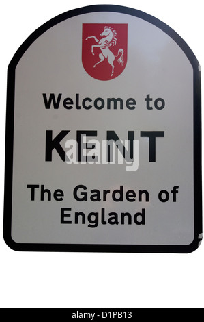 Welcome To Kent The Garden Of England Roadsign Stock Photo