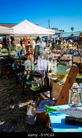 Items for sale at the Sunday Flea Market on Longboat Key FL Stock Photo