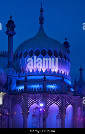 Brighton Royal Pavilion at night, Brighton, East Sussex, England