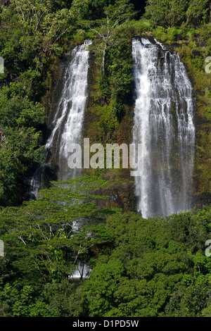 'Opaeka'a Falls located on the Wailua River in Wailua River State Park on the eastern side of the island of Kauai, Hawaii, USA. Stock Photo