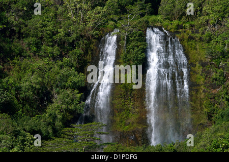 'Opaeka'a Falls located on the Wailua River in Wailua River State Park on the eastern side of the island of Kauai, Hawaii, USA. Stock Photo