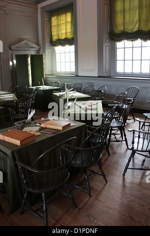 Independence Hall, interior views. Stock Photo