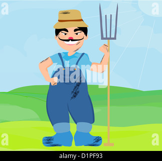 Cartoon Farmer Character Stock Photo