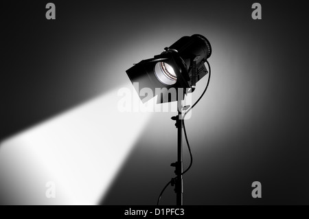 Spotlight aimed in corner Stock Photo