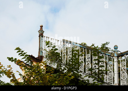 Stairway to nowhere; broken stairs Stock Photo