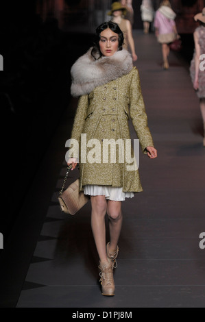 PARIS, FRANCE - MARCH 04: A model walks runway during the Christian Dior Ready to Wear Autumn/Winter 2011/2012 show Stock Photo