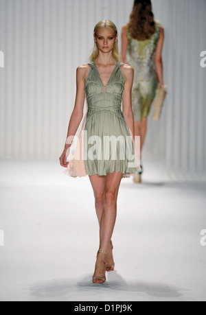 NEW YORK, NY - SEPTEMBER 12: Model walks the runway at the J Mendel SS2013 fashion show Stock Photo
