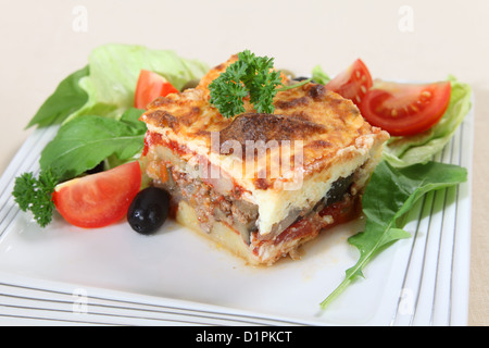 A traditional Greek moussaka, Stock Photo