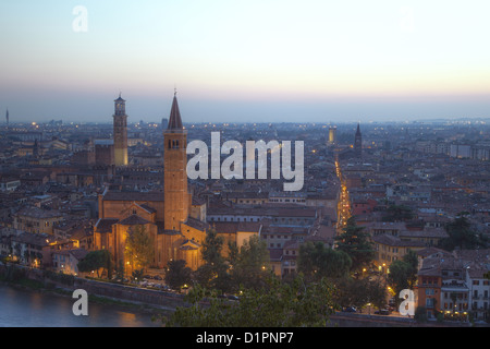 Verona, northern Italy. View of city and river in afternoon sunlight Stock Photo