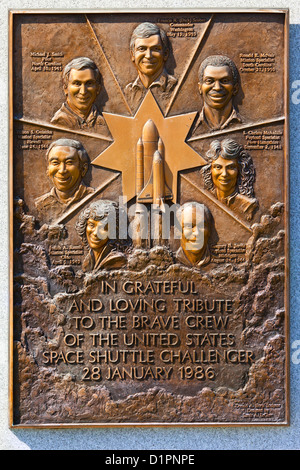 Memorial for the 7 astronauts of the Space Shuttle Challenger disaster, 28 Jan 1986, Arlington National Cemetery, Virginia USA Stock Photo
