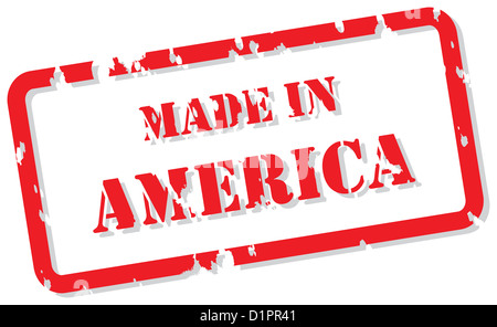 Red rubber stamp vector of Made In America Stock Photo