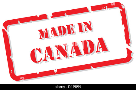 Red rubber stamp vector of Made In Canada Stock Photo