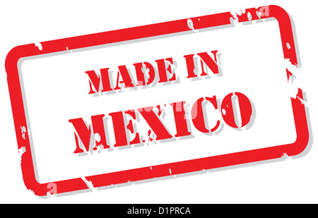 Red rubber stamp vector of Made In Mexico Stock Photo