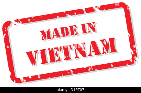 Red rubber stamp vector of Made In Vietnam Stock Photo