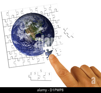 Global business solutions concept, over white Stock Photo