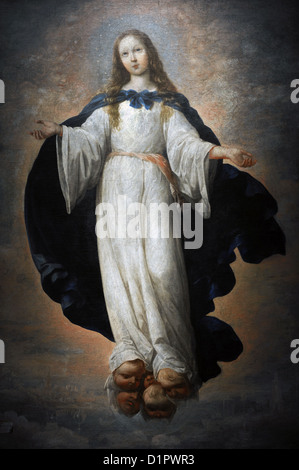 Francisco de Zurbaran (1598-1664). Spanish painter. The Virgin Immaculate, 1661. Museum of Fine Arts. Budapest, Hungary. Stock Photo