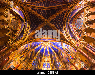 Interior view of the Sainte Chapelle, Paris, France. UNESCO World Heritage Site. Stock Photo