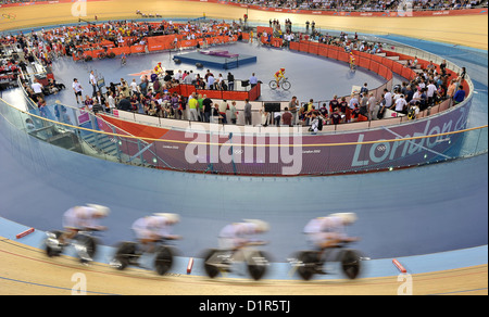 The Olympic Veldrome. Track Cycling Stock Photo