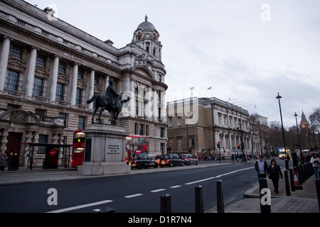 Statue of Prince George, Duke of Cambridge on Whitehall street, Central London, United Kingdom Stock Photo