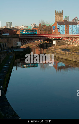 Crown Point bridge over River Aire, Leeds Stock Photo