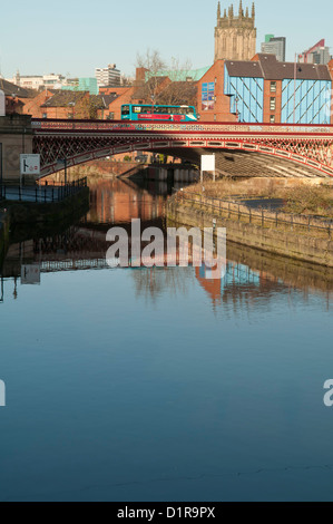 Crown Point bridge over River Aire, Leeds Stock Photo