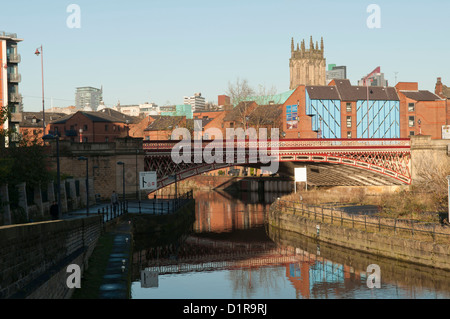 Crown Point bridge over River Aire, Leeds Stock Photo