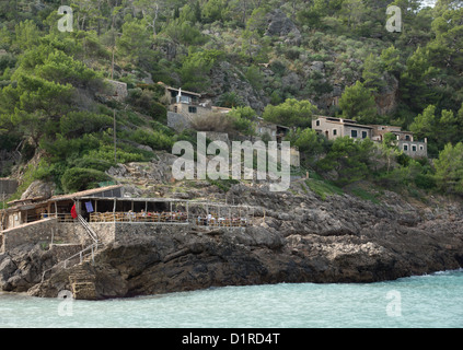 Cala Deia is a small bay with a little beach and two restaurants. This one is Ca's Patro March Stock Photo