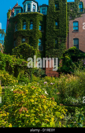 New York City, NY USA, East Village Scenic, E. 6th St Botanical Urban Community Garden New York neighbourhood, biodiversité urbanisation Stock Photo