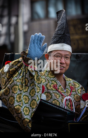 The Jidai Matsuri is a festival in Kyoto where people dress up as japanese historic figures and go on a procession in the street Stock Photo