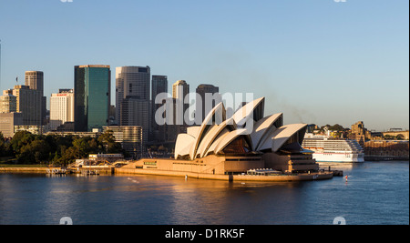 Sydney Opera House and cityscape as seen from Sydney Harbour, Australia Stock Photo