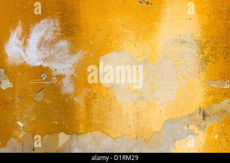 concrete wall distressed and damaged Stock Photo