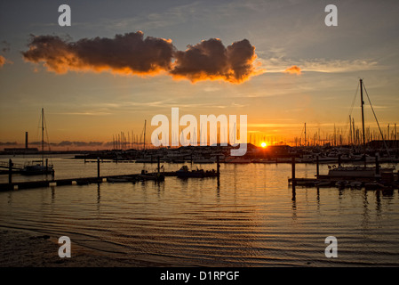 Sunset at Warsash on the River Hamble Stock Photo