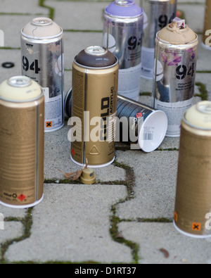 Montana 94 Graffiti Spray Paint Canisters Stock Photo