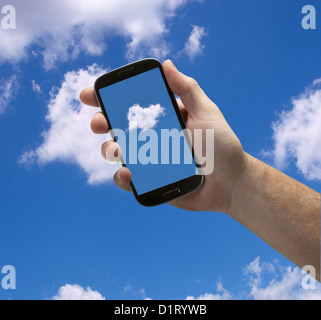 Cloud Computing On Mobile Phone Devise Stock Photo